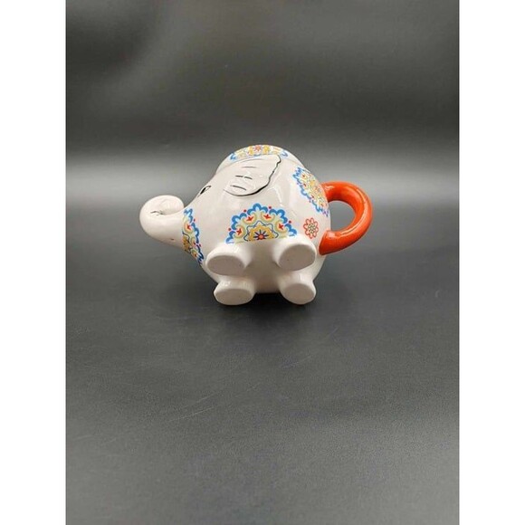 Elephant Coffee Cup Mug Hand Painted Ceramic 3D Trunk Lucky Trunk Up (B) - Picture 8 of 10